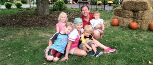 Tara and Matt Boland with their family.