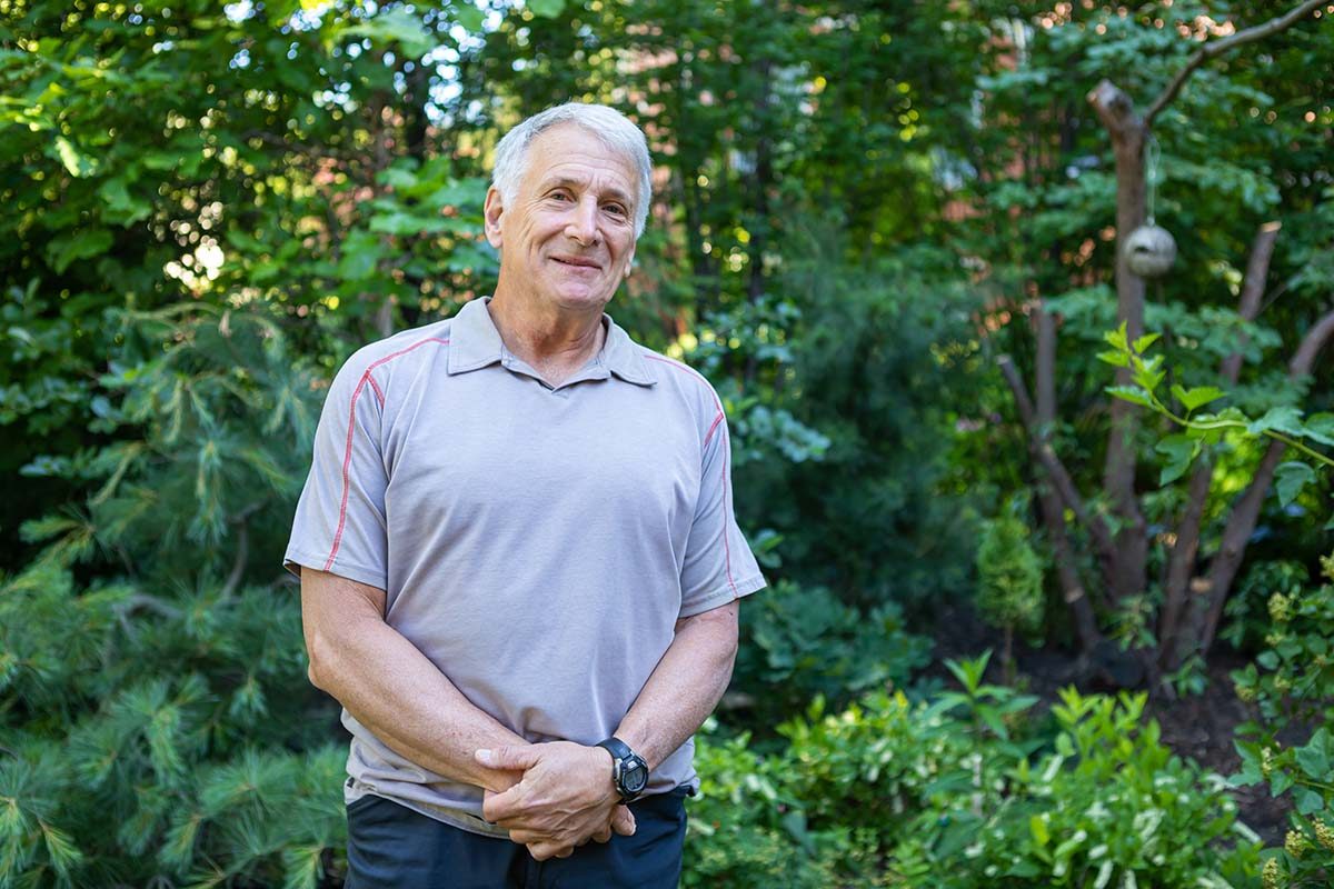 Photo of Laury Lewis in his garden
