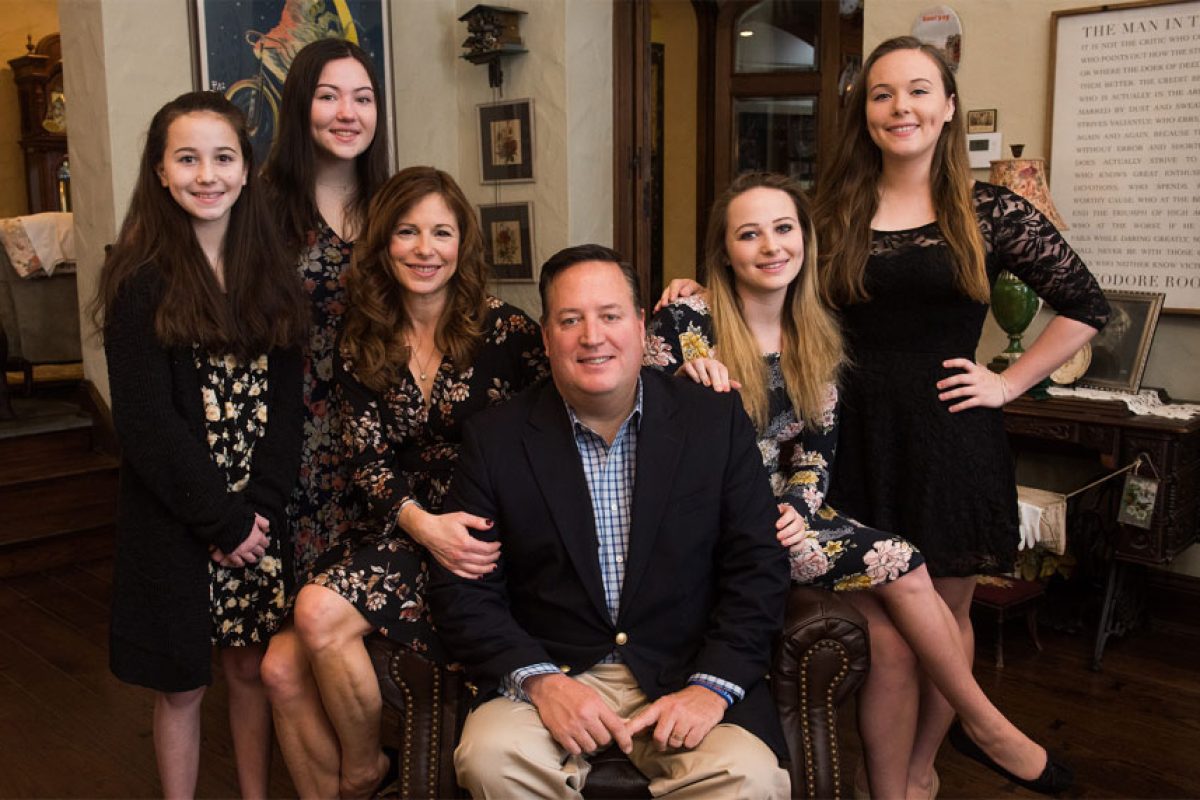 The Handley family is committed to spreading lupus awareness and supporting the lupus clinic at Comer Children's Hospital. Left to right: Elizabeth, Maddie, Ann, Alan, Bridget, and Brittany Handley.