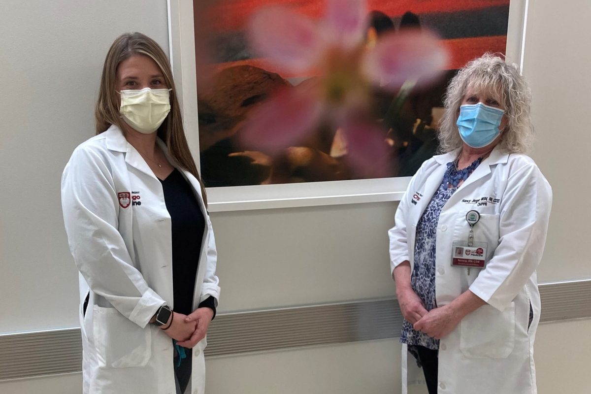 Shelia Broome, left, with mentor Nancy Jerger, RN, CDCES