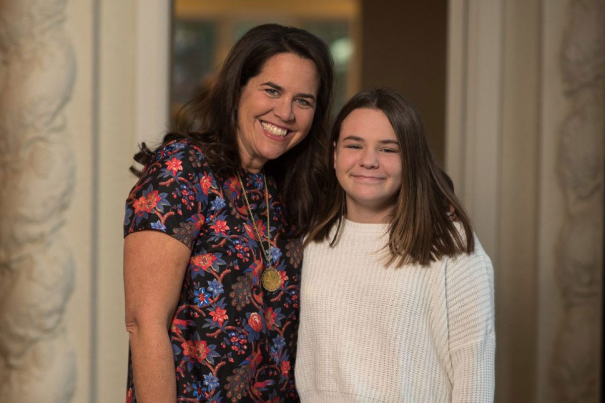Alison McNally and her daughter, Maggie, in the family home. (Photo by Rob Hart).