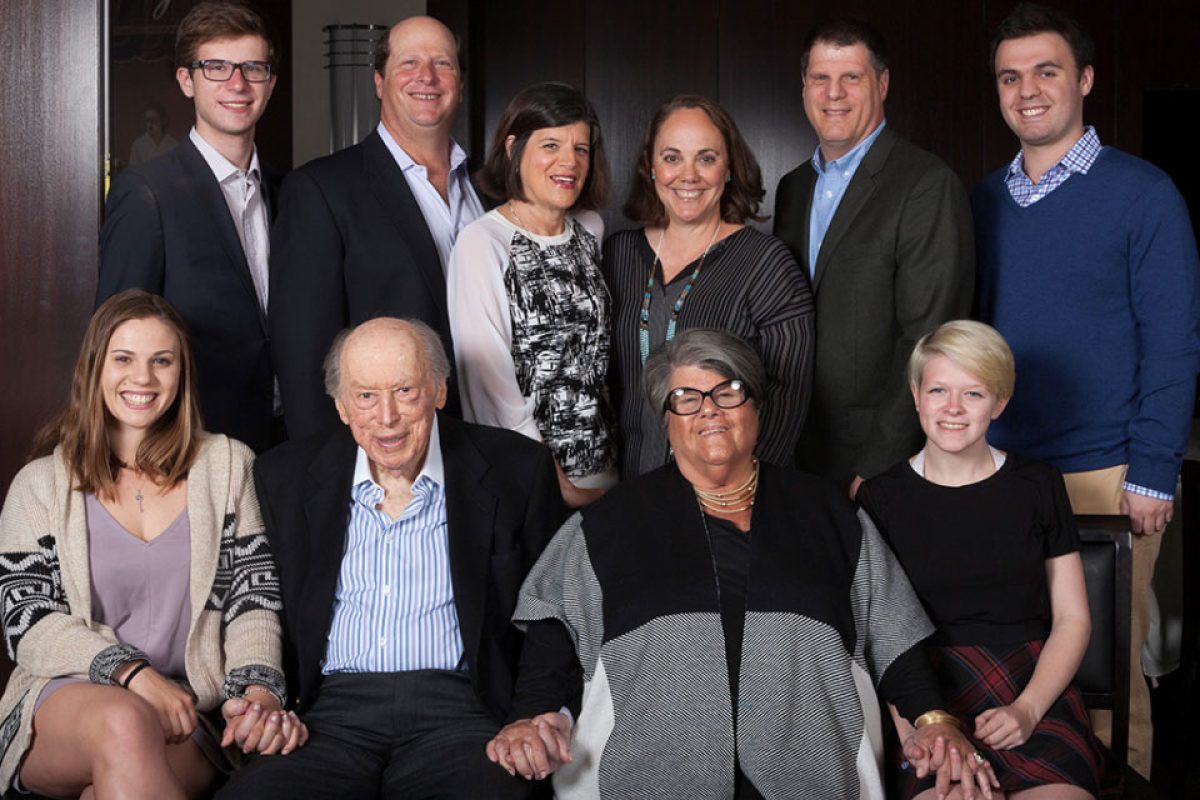 Seymour and Merle Cohen (front-row, center) and Lisa Schenkman (back row, third from the left).