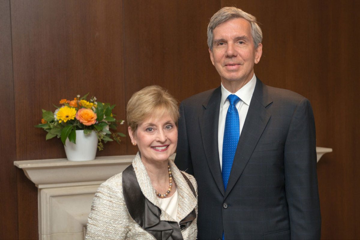 Michelle M. Le Beau, director of the University of Chicago Medicine Comprehensive Cancer Center, and Tom Duckworth, University of Chicago Medical Center Trustee