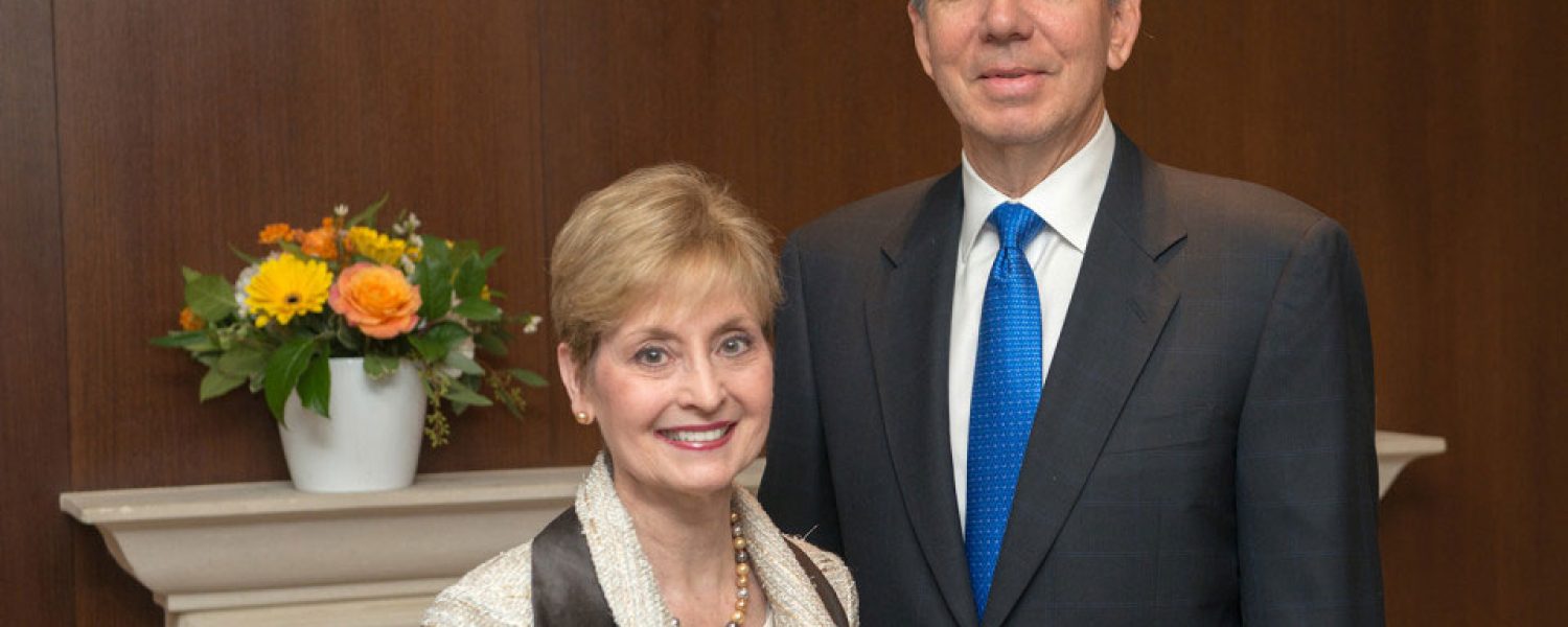 Michelle M. Le Beau, director of the University of Chicago Medicine Comprehensive Cancer Center, and Tom Duckworth, University of Chicago Medical Center Trustee